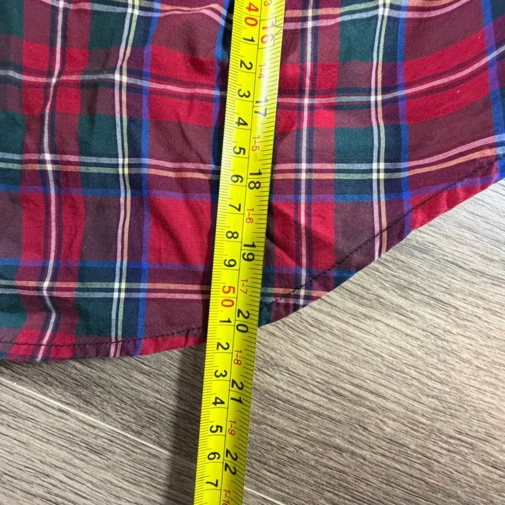 Ralph Lauren Boys Red Plaid Cotton Button Down Shirt Size 6 Pony Holiday Preppy